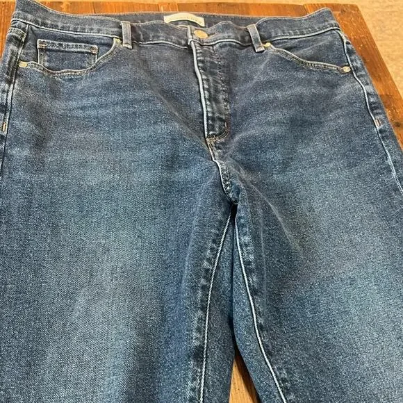 LOFT Modern Denim High Waist Skinny Ankle Jeans, Vintage Dark Wash, Size 32 / 14 - Picture 8 of 12